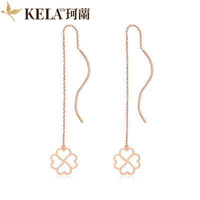 

Kelan 18K розовое золото серьги женский моды серьги уха провод Clover KLEW032711