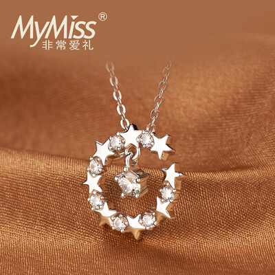 

Mymiss925银项链女 短款韩版镀铂金星星项链吊坠锁骨链 表白礼物