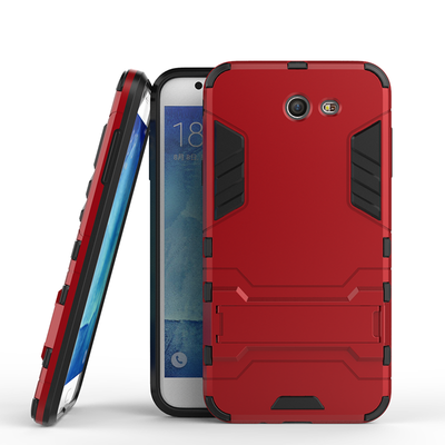 

Красный Slim Robot Armor Kickstand Ударопрочный жесткий корпус из прочной резины для SAMSUNG Galaxy J7 2017/J727P
