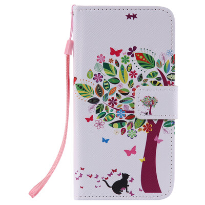 

Tree&Cat Design PU Leather Flip Cover Wallet Card Holder Case for LG K7
