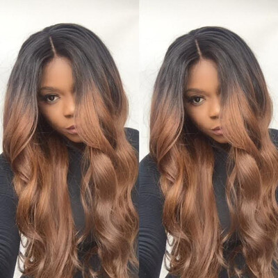

Brazilian Virgin Human Full Lace Wigs For Black Women Body Wave With Baby Hair Ombre 1B30 Glueless Lace Front Human Hair Wigs