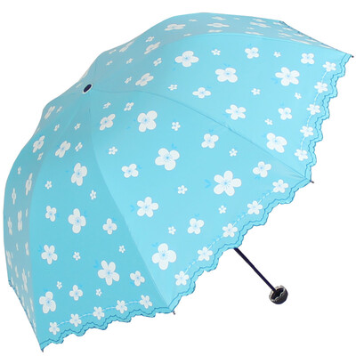 

Jingdong Supermarket Paradise umbrella Creamy Silk Glove Glove Jiangnan Mirror Flower Princess Trimmers Crayon Umbrella Blue 36049E