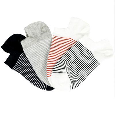 

[Jingdong supermarket] red bean socks boat socks male 2017 spring and summer new casual cotton socks fashion stripes breathable stealth socks H7W097 four pairs of uniforms