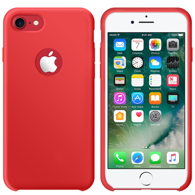

Biya Zi BIAZE Apple 7 mobile phone shell iPhone7 protective cover all-inclusive liquid silicone drop shell JK105-red