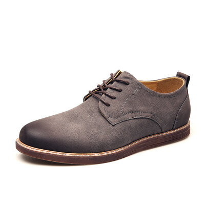 

EGCHI casual men's suede lace with fashion suede shoes male 1336 gray 44