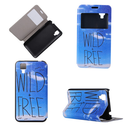 

Wild Free Design PU Leather Flip Cover Wallet Card Holder Case for Wiko Sunset