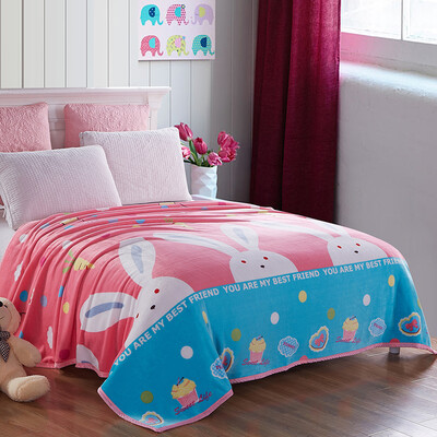 

Jiuzhou deer home mink felting blanket thick coral velvet blanket nap blanket towel was flannel covered blanket pink rabbit -15x2m