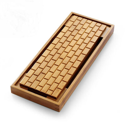 

Grids Chinese Bamboo Gongfu Tea Serving Tray Tabletop Teatable Table 50x20cm