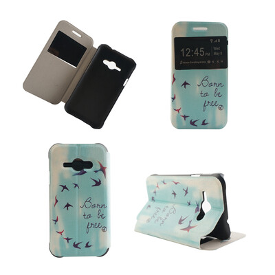 

Flying Birds Sky Design PU кожа флип Обложка Кошелек Карты Держатель чехол для Samsung Galaxy J1 Ace