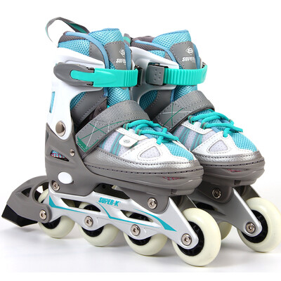 

Lion Pug High super-k skates adult skate shoes adjustable code roller skates men&women straight skates children available practice level blue 30-33 yards SCB61403