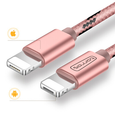 

Tulas (TORRAS) Apple Andrews data cable support iPhone6s / 7Plus / iPad Huawei millet Samsung Lightning / Micro Andrews two-in-one charge line rose gold 1.5 meters