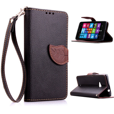 

Black Design PU Leather Flip Cover Wallet Card Holder Case for Nokia Lumia 535