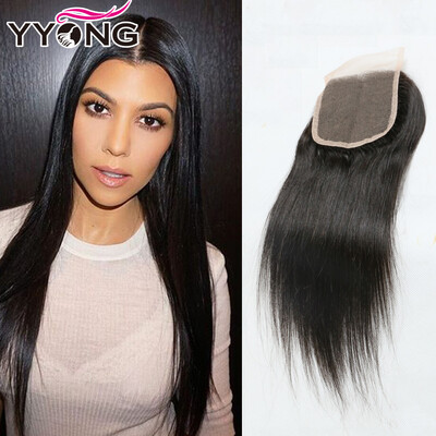 

Indian Virgin Hair Straight 44 Bleached Knots Indian Lace Closure Straight Human Hair Closure Indian Straight Hair With Closure