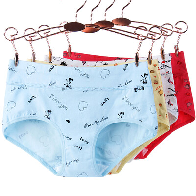 

Jingdong supermarket] Ms. Palando underwear female large size triangle underwear high waist underwear jacquard jeans short pants 5163 four gift box uniform