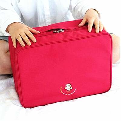 

Jingdong Supermarket] Lizhi new travel clothing storage package large capacity trolley case layered bag handbag large blue