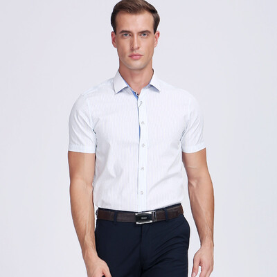 

lienridy Мужская деловая рубашка с коротким рукавом, хлопок