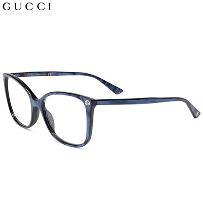 

GUCCI Gucci eyewear female models glasses frame full plate glasses classic square full frame optical frame GG0026O-005 blue frame 53mm