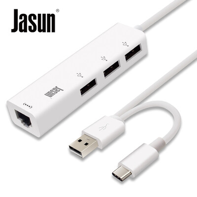 

JAVA USB USB31 Type-C USB to 100 Gigabit network card three USB HUB Hub Notebook Hub type-c usb two-in-one turn rj45 JS-055