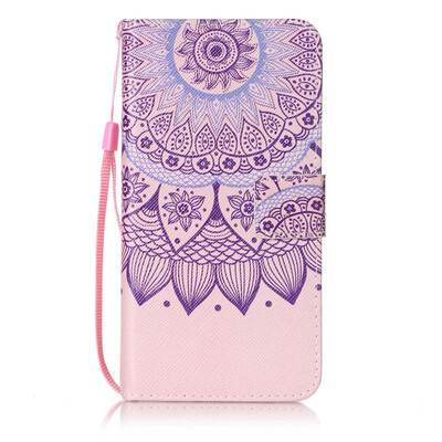 

Purple Sunflower Design PU Leather Flip Cover Wallet Card Holder Case for Samsung Galaxy J72016J7109