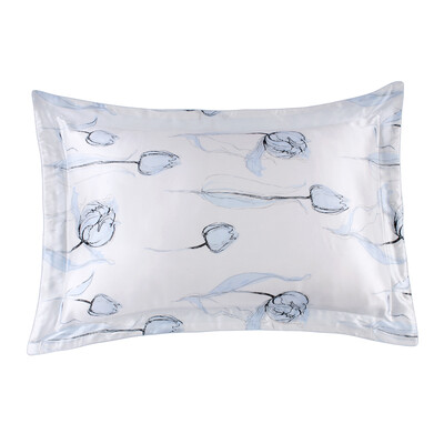 

Taihu Lake Bedding Home Textile Silk Pillow Case 100% Silk Silk Двухсторонний All-Silk Pillow Case Single Tulip - Blue 48 * 74cm