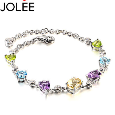 

Yu Lan JOLEE bracelet natural crystal S925 silver Korean version of the simple color gem bracelet hand to send his girlfriend honor his wife gift color