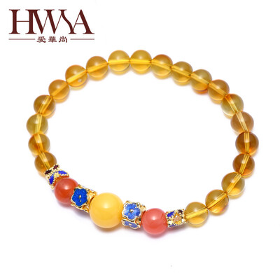 

Ai Hua Shang (HWSA) amber beeswax with blue hand hand with a certificate