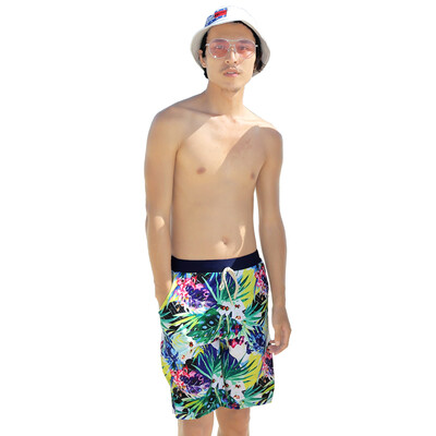 

QIHAI QIHAI beach pants men&39s swim trunks fashion handsome dry&wet dual-use comfortable soft five-point hot spring bathing suit 7827-3 blue color XL