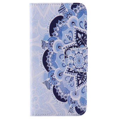 

Blue Flower Design Кожа PU откидной крышки Кошелек Карты Держатель чехол для HUAWEI HONOR 5X