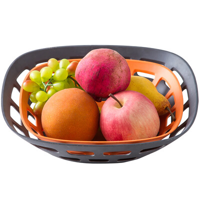 

COECO bamboo fiber drain basket kitchen dish blue fruit basket