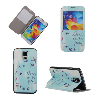 

Flying Birds Sky Design PU кожа флип Обложка Кошелек Карты Держатель чехол для Samsung Galaxy S5 Mini