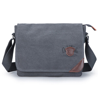 

Simo SIMU 1604 canvas bag shoulder bag Messenger bag leisure sports bag can put ipad gray