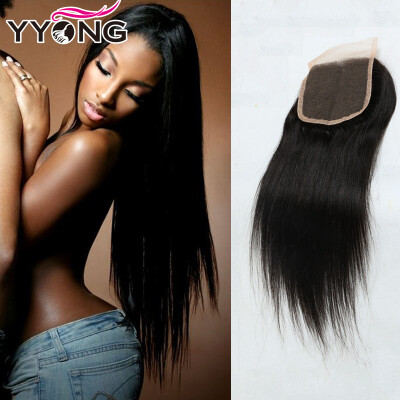 

Grade 8A YYONG Hair Brazilian Lace Closure 4*4 Brazilian Virgin Hair Closure Straight Middle Part Free Part Free Shipping