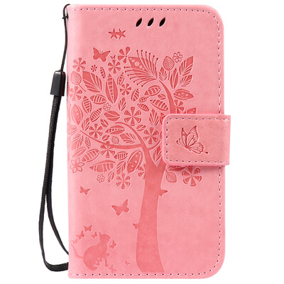 

Pink Tree Design PU кожа флип крышку кошелек карты держатель чехол для LG K3