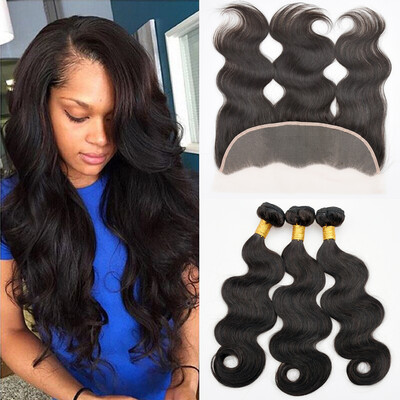 

Brazilian Body Wave With Lace Frontal Closure 8A Brazilian Virgin Human Hair With Closure 13x4 Ear To Ear Lace Frontal Closure