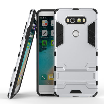 

Серебряный Slim Robot Armor Kickstand Ударопрочный жесткий корпус из прочной резины для LG V20