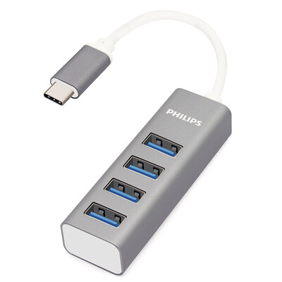 

Philips (PHILIPS) SWR1604B / 93 USB-сплиттер 3.0 Конвертер с несколькими интерфейсами типа -C в USB Apple Huawei просо компьютер перетащить четыре четыре HUB-концентратора