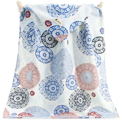 

San Li gauze bamboo fiber AB version of the towel 70 × 140cm bohemian style soft&comfortable absorbent towel purple sky blue