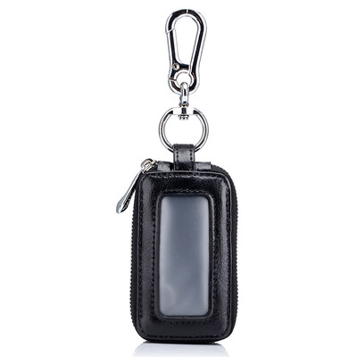 

2018 new car keys double zipper bag leather key bag leather key bag Unisex large capacity design