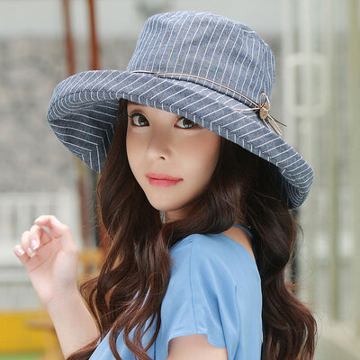 

[Jingdong supermarket] Siggi SI89322 hat children Korean tide, summer striped sun hat, tide folding sun hat, outdoor beach hat, Na