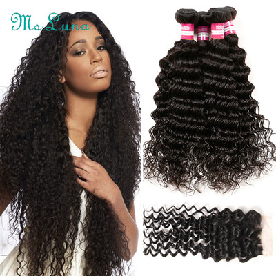 

Peruvian Virgin Hair with Closure Peruvian Deep Wave 4 Bundles with Closure Peruvian Deep Curly Virgin Hair with Closure