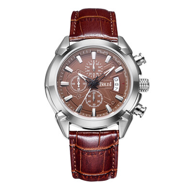

BOLISI 8201 Multifunction Quartz Wrist Watch With Calfskin Leather Watch Band For Men