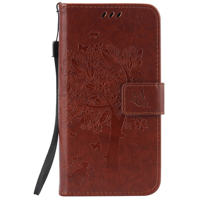 

Brown Tree Design PU Leather Flip Cover Wallet Card Holder Case for LENOVO ZUK Z2