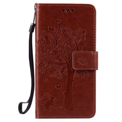 

Brown Tree Design PU Leather Flip Cover Wallet Card Holder Case for LG X POWER