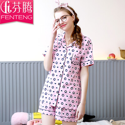 

Fen Teng Pajamas 2017 Летний новый короткий рукав шорты домашний сервис набор J9724448 розовый L