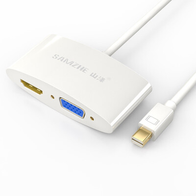 

Shanze (SAMZHE) FM-101 Apple Mini DP к HDMI + VGA Combo Converter Mini Displayport HD адаптер Lightning Interface White