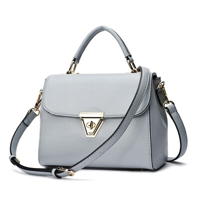 

DOODOO female bag simple fashion shoulder oblique cross ladle bag Korean version of the wild handbag Messenger bag small square bag D5136 blue gray