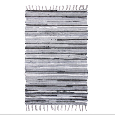 

Jiangnan leaf mats living room bedroom kitchen and toilet door mat mat weaving 50 * 80cm gray strip (with anti-skid pad)