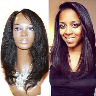 

Coarse Yaki African American U Part Human Hair WigsGlueless Brazilian Hair Kinky Straight U Part Wig