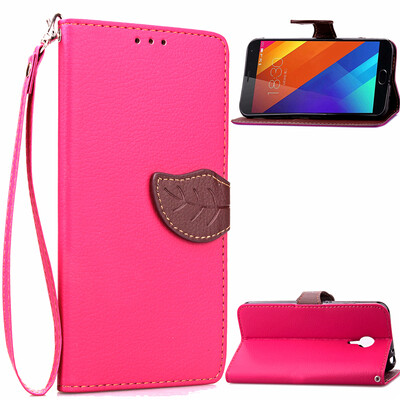 

Pink Design PU Leather Flip Cover Wallet Card Holder Case for MEIZU MX5