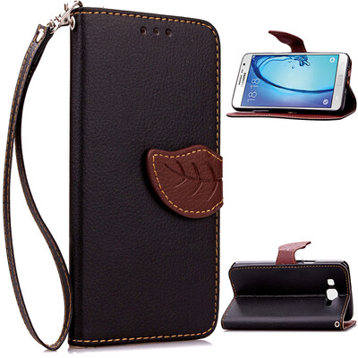 

Black Design PU Leather Flip Cover Wallet Card Holder Case for Samsung Galaxy On5/G5500